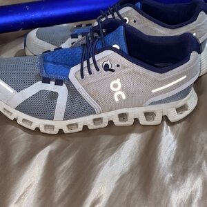 On Running Women's Shoes in Blue and Gray